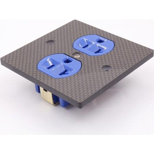 US AC Power Duplex Receptacles Wall Outlet Gold Plated copper Socket 2pieces carbon fiber