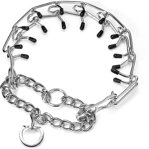 Steel Iron Chain Pet Dog Collar Adjustable Metal Pinch Dog Training Chain Collar Prong Pet Choke Collars for Medium Large Dogs