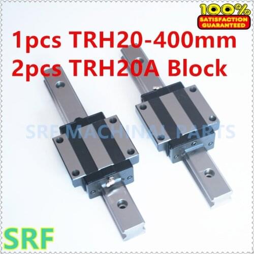 High quality 1pcs Linear guide rail TRH20 L=400mm Linear rail + 2pcs TRH20A Flange block for CNC