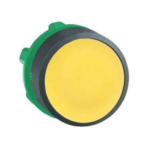 ZB5AA5C ZB5AA5 Push button head, plastic, flush, yellow, Ø22, spring return, unmarked