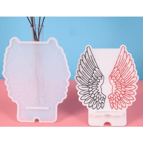 Wing Shape Mobile Phone Stand Silicone Mold DIY Resin Mold Phone Support Mirror Jewelry Casting Molds