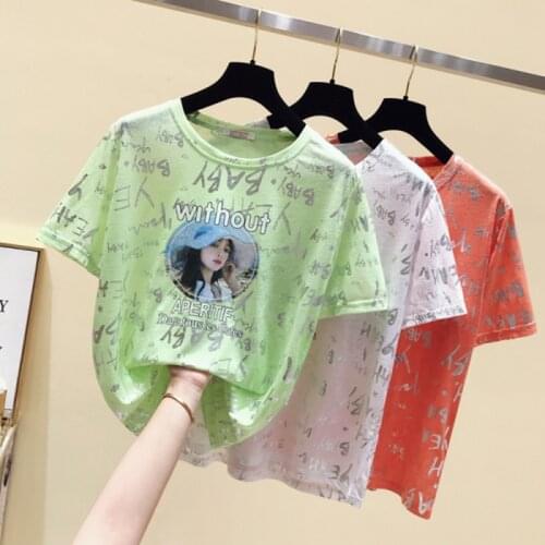 Gkfnmt T Shirt Women Tops Short Sleeve Thin Tshirt Plus Size T-shirts Female Fashion 2020 Korea Tee Shirt Femme White Summer Top