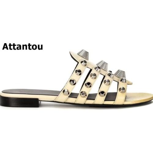 2018 women sexy thin belt flat sandals women summer gold rivets sandals sandalias mujer high quality big size 34 - 43