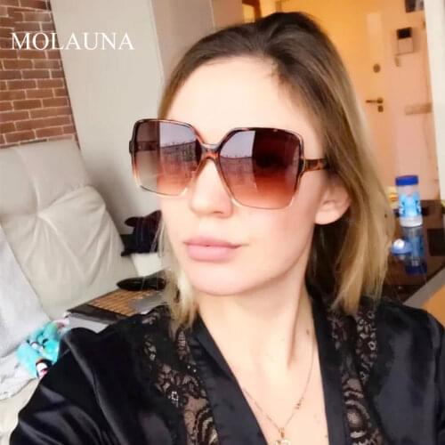 2021Oversized Shades Women Sunglasses Black Fashion Square Glasses Big Frame Vintage Retro Glasses Female Unisex Oculos Feminino