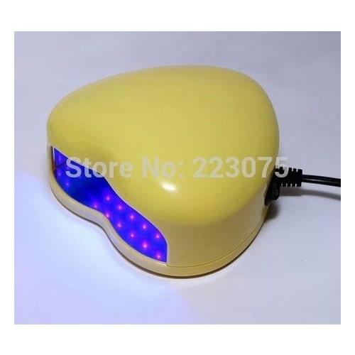 110v or 220v LED Lamp Soak-off Gel Polish Nail Cure UV Dryer Heart-shaped 3W Manicure Machine yellow