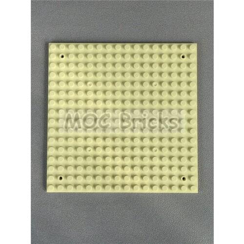 4pcs/lot MOC Bricks Tan Yellow thick baseplate 16x16 small studs Brick building blocks Assembles DIY Toys for children gifts