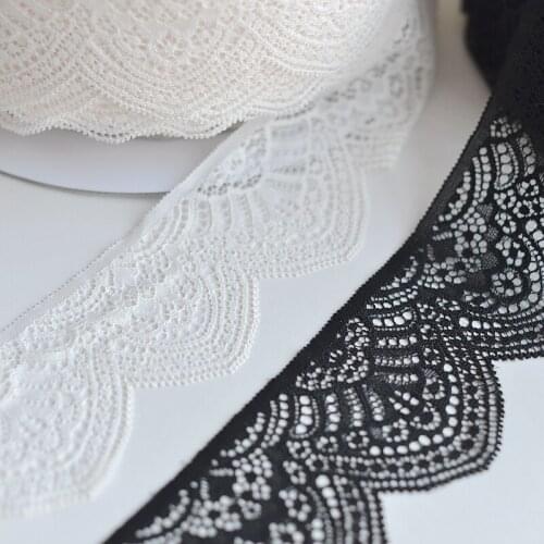 5meter/lot 7.5cm skin and black color Polyester Lace Single DIY Lace Textile Material For Clothes X305