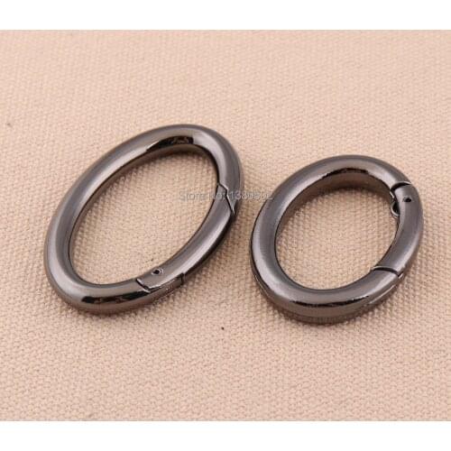 5pcs/lot 37/47mm Gunmetal Color Top Quality Oval Ring Spring Clip Buckle openable for outdoor