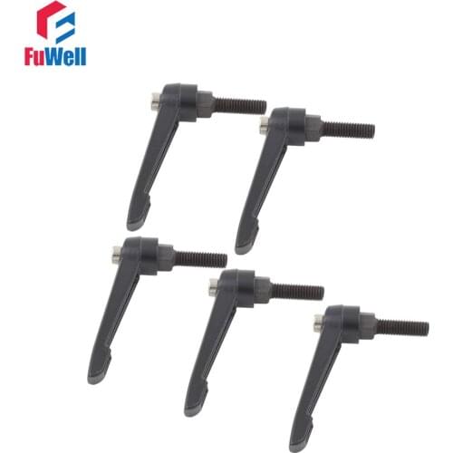 5pcs M8 x 20mm Thread Length Adjustable Handles Knob 8mm Thread Diameter 20mm Thread Length Clamping Handle