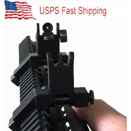 US 1 Pair Aluminum and Heat treated Aluminum body Tactical Front and Rear Side Sight Flip Iron Sights of Gun Accessories