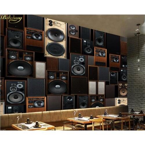 Beibehang Custom photo wallpaper for walls 3 d European retro KTV sound speaker wall papel de parede 3d wall papers home decor
