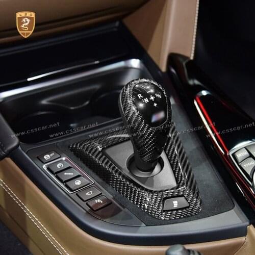 For BMW M2 F87 M3 F80 M4 F82 F83 Real Carbon Fiber Gear Shift Knob Cover & Base Cover Gear Surround Cover Carbon Interior Trim