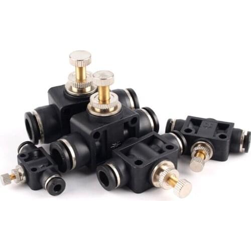 Black Connector Pneumatic Component Air pipe Quick-connect Restriction Valve ELSA Pipeline Throttle Valve ELSA-4 6 8 10 12