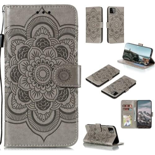 Datura Flower Embossed Pu Leather Phone Case for Samsung Galaxy A22 5G Card Slot Wallet Photo Frame Kickstand Back Cover