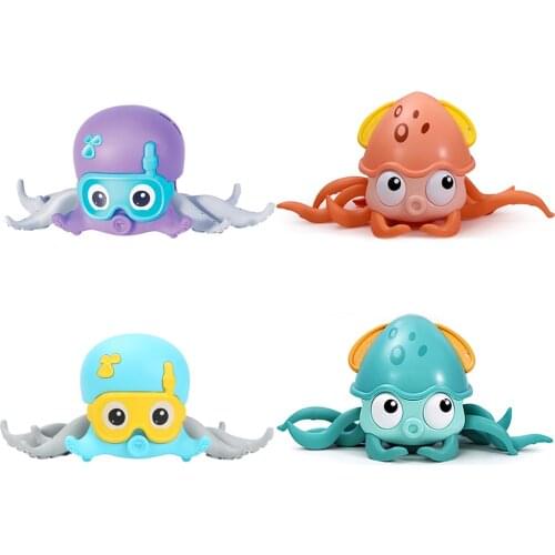 Baby Bathing Toy Kids Octopus Clockwork Rope Pulled Crawl Land Water Toys Dragging Walking Toy Swimming Water Toys Kids Gift