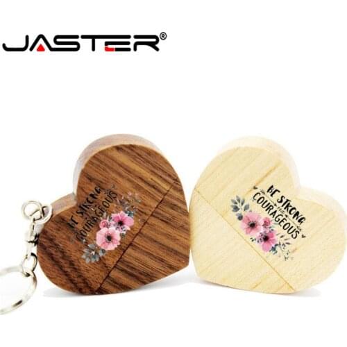 JASTER (over 1PCS free LOGO)Wooden Heart Usb flash drive Memory Stick Pen Drive 8g 16g 32gb 64GB Wedding Gift photography gift