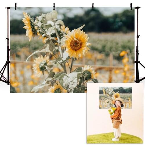 Newborn Sunflower Photography Background Field Kids Birthday Backdrop Sky Baby Shower Decoration Props For Photo Studio
