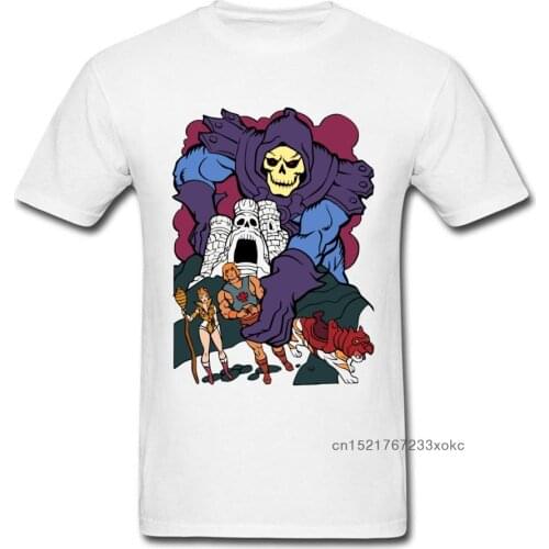 Cartoon Tshirt Men Simple Design T Shirts Game in the Universe HeMan Skull Print T-shirt He-Man Master Tops Streetwear Cotton