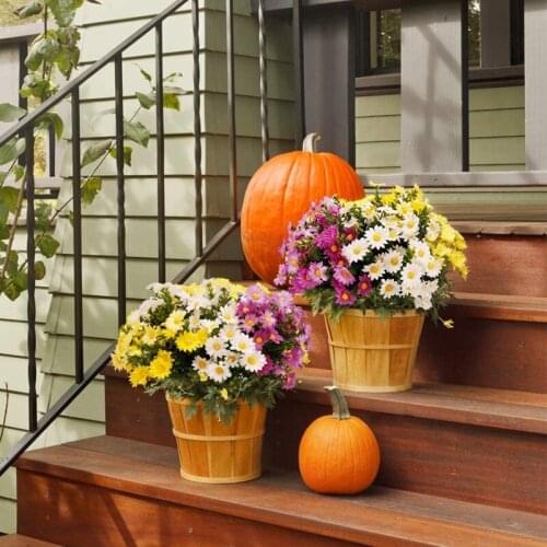 HGHO 10 Bundles Daisies Artificial Flowers Fake Colorful Daisy Plant UV Resistant Greenery Shrubs Plants for Indoor Outdoor