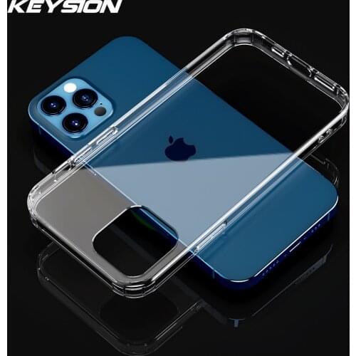 KEYSION Transparent Phone Case For iPhone 12 Pro Max Ultra Thin Clear Back Phone Cover for Apple iPhone 12 Mini 12 Pro Max