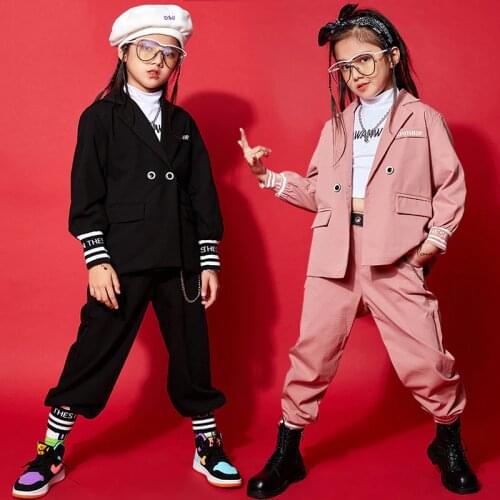Girls Jazz Dance Suit Hip Hop Performance Clothes For Kids Stage Outfit Modern Girl Catwalk Costume Autumn Long Sleeves BL4879