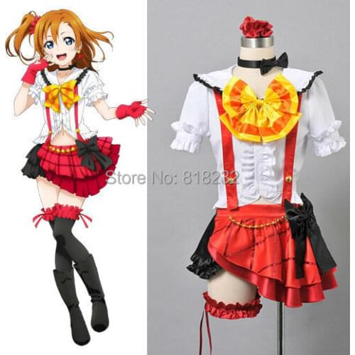 Love Live School Idol Project OP1 Kousaka Honoka Uniform Tops Dress Outfit Anime Cosplay Costumes