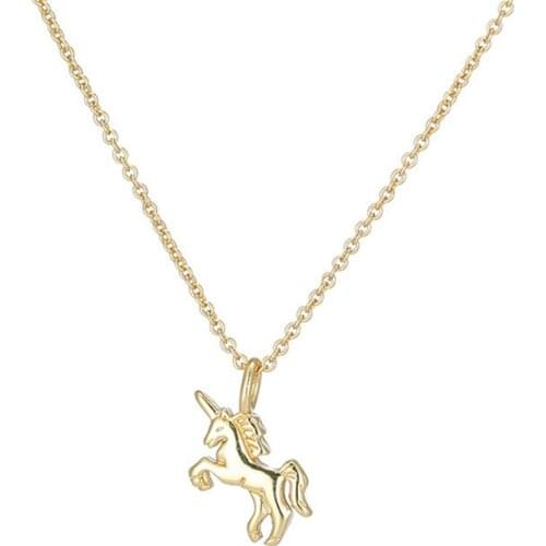 Creative Unicorn Pendant Necklace Simple Fashion Animal Necklaces For Women Wedding Jewelry Vintage 925 Sterling Silver Necklace