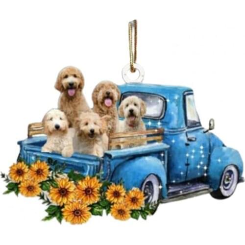 Creative Funny Car Hanging Decor Visual Effect Acrylic Resin Cute Car Shape Hanging Widget Interior Ornament