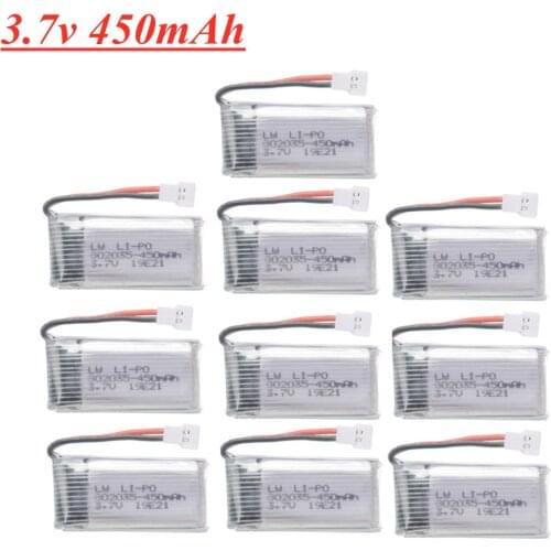 3.7V 450mAh Lipo Battery and charger for X4 H107 H31 KY101 E33C E33 U816A V252 H6C RC Quadcopter Drone Spare Part