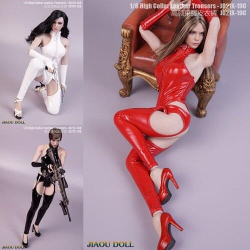 1/6 Scale Sexy Patent Leather Ripped Tights Jo21x-19 Female Soldier Clothes Fit 12'' Action Figure Body for Fans Collection