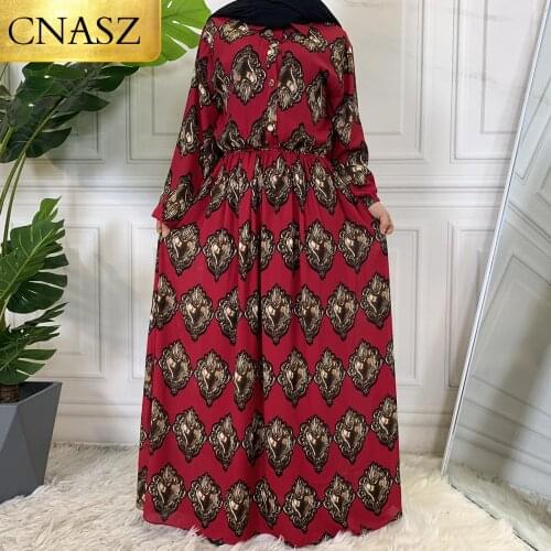 New Middle East Muslim Abaya Dress Islamic Clothing For Women Turkish Malaysian Saudi Dubai Style Kaftan Printed Long Dress