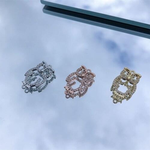 Animal Charm Owl Pendant Three-color DIY Making Retro Jewelry Bracelet Necklace Charm