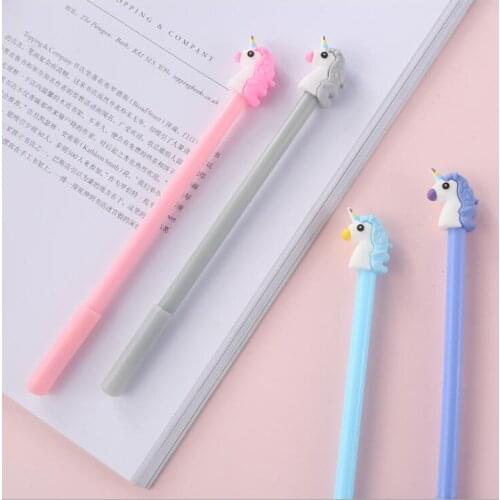1pcs/lot Black Gel Ink pen Creative Cartoon animal Unicorn Signature Pen School Office Supply Cute Kids Gift