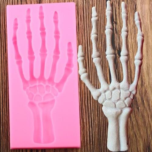 DIY Halloween Cake Decorating Tools Hand Bone Silicone Molds Cake Baking Fondant Mold Candy Clay Chocolate Gumpaste Moulds