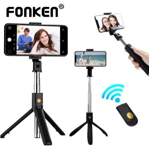 FONKEN 3 In 1 Bluetooth Selfie Stick Tripod For Phone Holder 70cm Tripod Stand Remote Control For Huawei Xiaomi Mobile Bracket