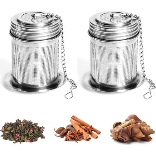 Tea Ball Infuser Filter & Cooking Infuser,Extra Fine Mesh Tea Infuser Threaded Connection 18/8 Stainless Steel