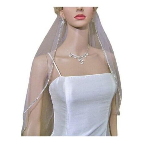 Simple Cheap Wedding Veils Bridal Bride Accessories Gift for Girls Elbow Length