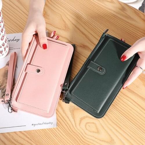 New womens purse womens long multifunctional zipper multi card position hand hold buckle zipper student Purse