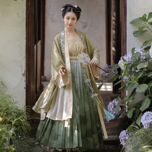 Chinese Traditional Hanfu For Women Tang/Song Dynasty Fairy Princess Costumes Oriental Ancient Classical Dance Outfit DQL3932
