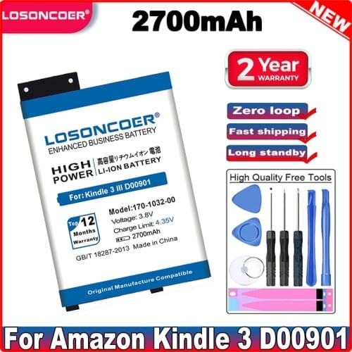 100% High Quality 2250mAh Battery For Amazon Kindle 3 3G Graphite S11GTSF01A 170-1032-00 170-1032-00 -01 eReader D00901 FS249