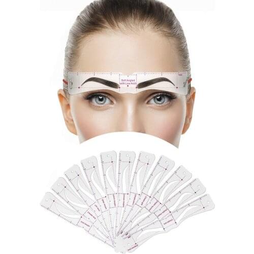 12Pcs/set Reusable Eyebrow Stencil Set Eye Brow DIY Drawing Guide Styling Shaping Grooming Template Card Easy Makeup