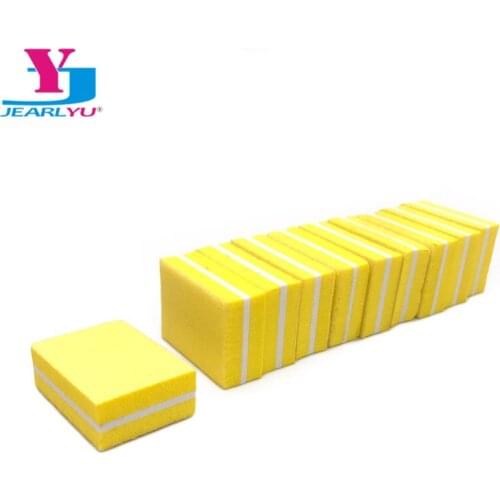 20Pcs/lot Buffing Sanding Nail Files Polisher Sanding Yellow Manicure Tool UV Gel Double-Side High Quality Tips Sponge Block Art