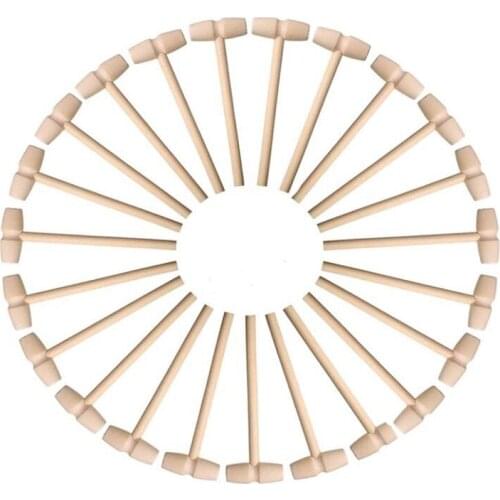 30 Pieces Wooden Crab Mallet Seafood Shellfish Wood Cracker Mini Wood Hammer Shell Cracker for Seafood Lobster Tool