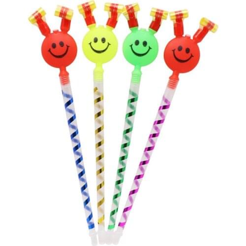 5PCS/Pack Big Smiley Face Blowout Dragon Whistle Child Toys Birthday Party Props Supplies Festive Wedding Clown Blowout Dragon