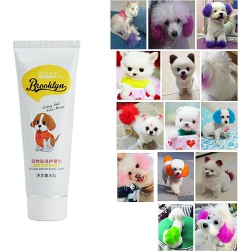80g Pet Dog Cat Animals Hair Coloring Dyestuffs Dyeing Pigment Agent Supplies