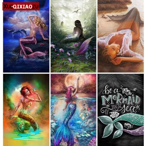 Disney Full Square/Round Cartoon Princess Mermaid Diamond Embroidery Paintings Cross Stitch Kit Diy Mosaic Home Decoration New