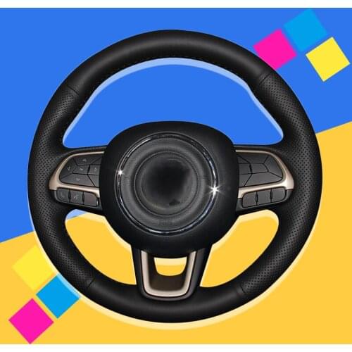 Auto Braid On The Steering Wheel Cover for Jeep Compass 2017 Renegade 2016 2017 Car Wheel Covers Interior Accessories Styling