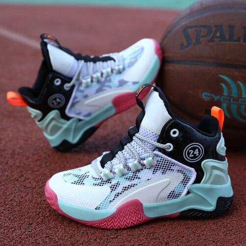 Boys Girls Kids Basketball Shoes High Top Basketball Training Boots Anti Slip Sport Shoes Children Gym Trainers Kids Comfortable