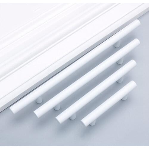 White Cupboard Handle Brushed Stainless Steel Kitchen Cabinet Door Knob Furniture Drawer Pull Hardware Pulls T-Bar Handle