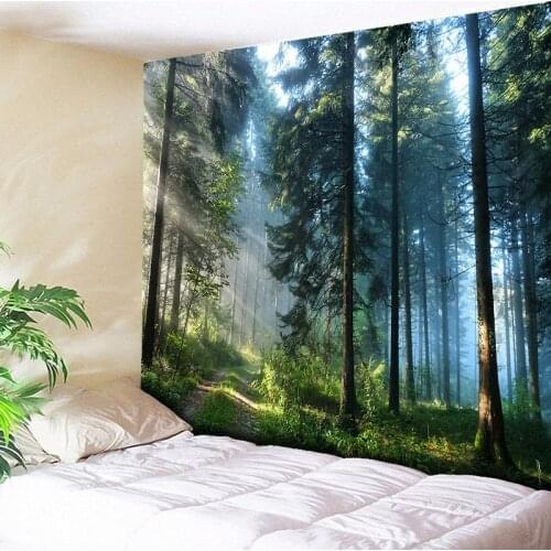 Boho Decor Natural Forest Large Wall Tapestry Hippie Wall Hanging Bohemian Wall Tapestries Mandala Wall Art Decor Tapiz Gobelin